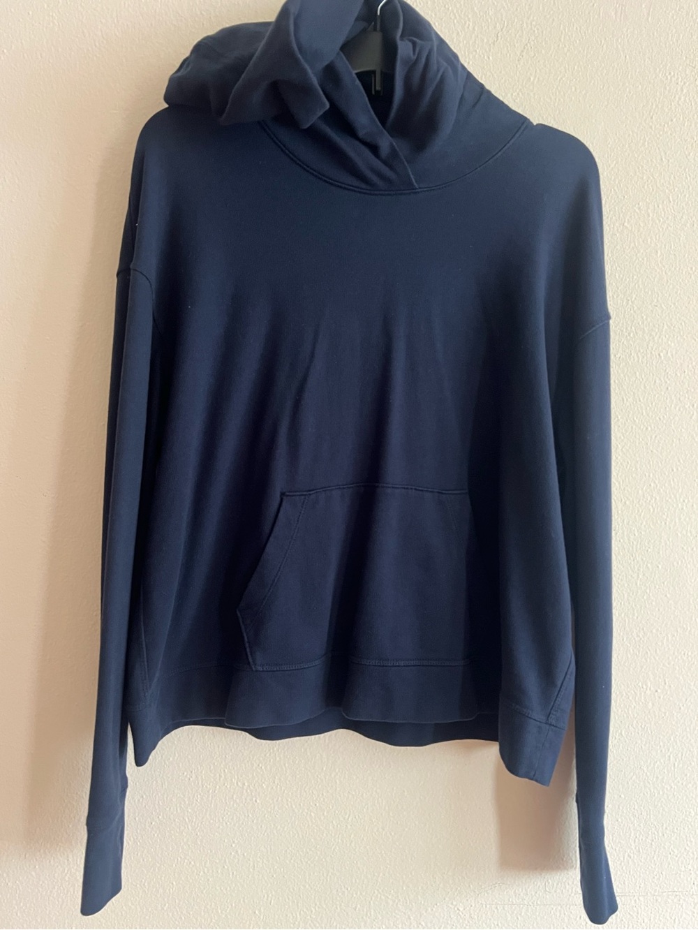 James Perse Dark Blue Pullover Hoodie Sweatshirt Cotton Size 2 - Picture 4 of 9